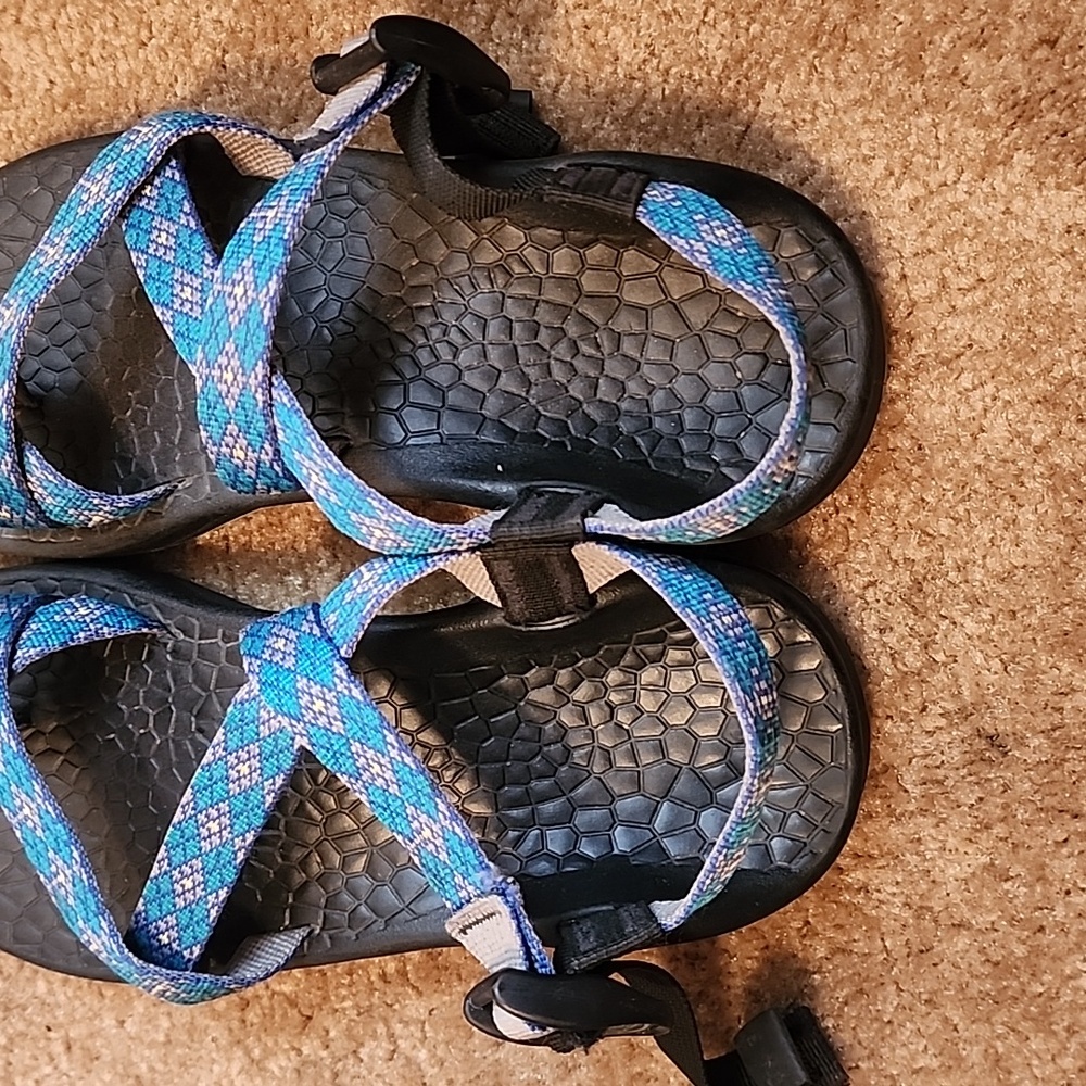 Chaco Classic Z/2 Sandals in Teal purple diamond weave - Picture 7 of 13